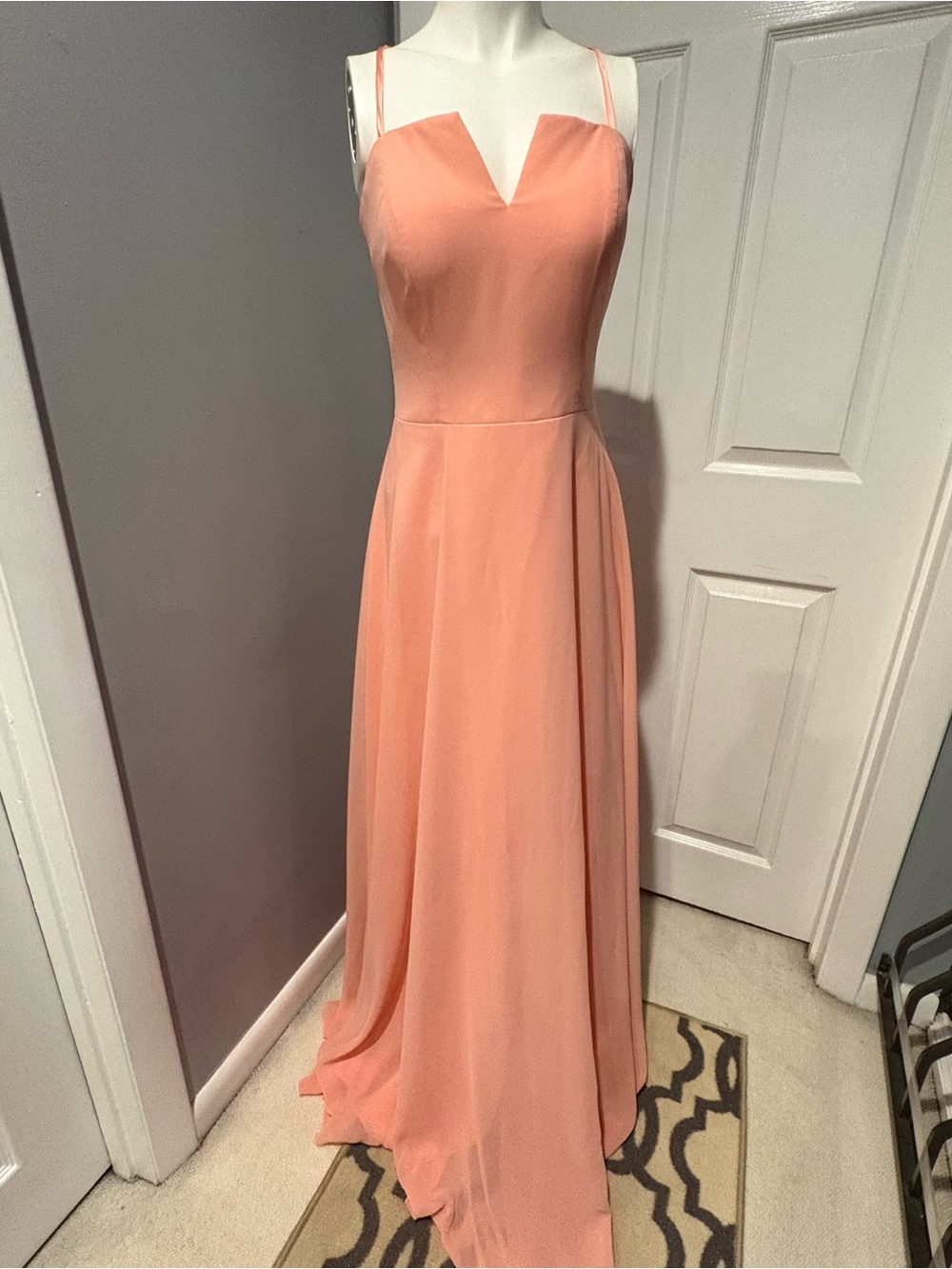 SORELLA VITA Coral Spaghetti-Strap  Gown/Bridesmaid/Mother of Bride S/12 NWT